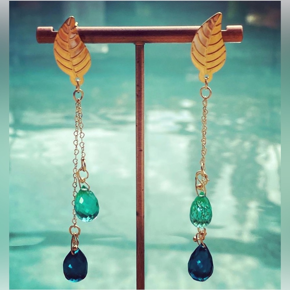 Agate gold earrings